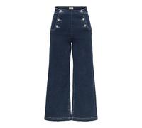 ONLY Female Jeans mit weitem Bein Onlnew Hohe Taille Weite Passform - kurz geschnitten Verkürzt Jeans