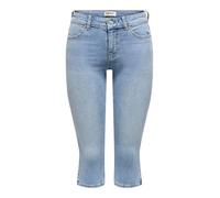 Only Regular Fit Caprijeans aus Baumwoll-Mix Modell 'BLUSH' in Hellblau, Größe S