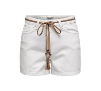 Jeansshorts ONLY "ONLKELLY HW SHORTS DNM AZG017", Damen, Gr. L (40), N-Gr, weiß (weiß denim), Denim/Jeans, Obermaterial: 100% Baumwolle, unifarben, regular fit kurz, Jeans Jeansshorts (63110338-L) wei