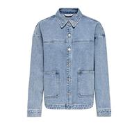 Jeansjacke ONLY "ONLLARA LS DNM SHACKET GUA NOOS", Damen, Gr. S, light blau denim, Denim/Jeans, Obermaterial: 80% Baumwolle, 20% Polyester, unifarben, normal, Jacken Jeansjacke, Baumwollmischung (7708