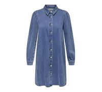 Jeanskleid ONLY "ONLALMA L/S DRESS DNM CRO" Gr. M (38), N-Gr, blau (medium denim) Damen Kleider (83247847-M) medium blau denim