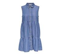 Only Ausgestelltes Minikleid aus Baumwoll-Lyocell-Mix Modell 'BEA' in Jeansblau, Größe M
