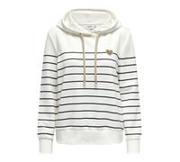 Kapuzensweatshirt ONLY "ONLADELLE L/S STRIPE HOOD SWT", Damen, Gr. XS, cloud dancer stripes:navy blazer, emb. heart (gold), Sweatware, Obermaterial: 60% Baumwolle, 40% Polyester, gestreift, bequem nor