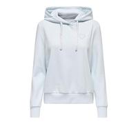 Kapuzensweatshirt ONLY "ONLNOLI L/S HEART HOOD SWT NOOS", Damen, Gr. S, ballad blau detail:silber strings, heart emb, Sweatware, Obermaterial: 60% Baumwolle, 40% Polyester, unifarben, regular fit hüft