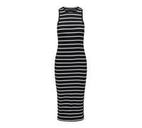 ONLY Stylisches Damen Bodycon-Kleid mit Rippenmuster, Midi-Länge Ärmellos, Farben:Schwarz, Größe:S
