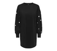 Sweatkleid ONLY "ONLBROOKE LS SHORT DRESS FLOWER SWT NOOS", Damen, Gr. M, N-Gr, schwarz (schwarz detail:ethnic), Sweatware, Obermaterial: 60% Baumwolle, 40% Polyester, bedruckt, lässig geschnitten kur