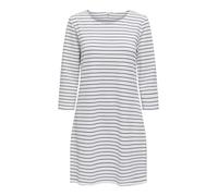 Minikleid ONLY "ONLDEMI BRILLIANT 3/4 DRESS JRS", Damen, Gr. L (40), N-Gr, cloud dancer stripes:navy blazer, Obermaterial: 79% Polyester, 18% Viskose, 3% Elasthan, gestreift, modisch, regular fit knie