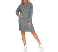 Strickkleid ONLY "ONLTOKYO L/S ZIP DRESS KNT" Gr. M (38), N-Gr, grau (dark grey melange) Damen Kleider (98896734-M) dark grey melange