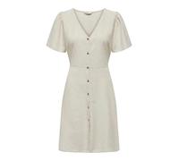 Only Kleid Onlvita Life Linen S/S – kurz, V‑Ausschnitt – 50/40/10 Viskose/Baumwolle/Leinen – Gr S