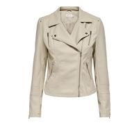 Lederimitatjacke ONLY "ONLGEMMA FAUX LEATHER BIKER OTW NOOS" Gr. 36, silberfarben (silver lining) Damen Jacken im Biker-Style (38466566-36)