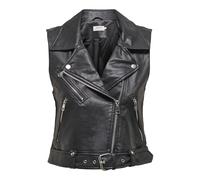 Lederimitatweste ONLY "ONLVERA FAUX LEATHER WAISTCOAT OTW NOOS" Gr. M (38), schwarz (black) Damen Westen (11456659-M)