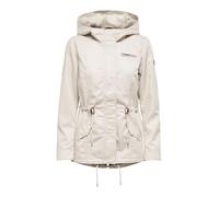Parka ONLY "ONLLORCA LIFE CANVAS PARKA CC OTW", Damen, Gr. XL, moonbeam, Web, Obermaterial: 80% Polyester, 20% Baumwolle, unifarben, regular fit hüftlang, Jacken Parka, mit Kordelzug in der Taille (37