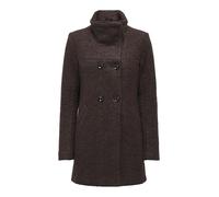 Langjacke ONLY "ONLNEWSOPHIA WOOL COAT OTW CC", Damen, Gr. XS, chocolate torte detail:melange, Web, Obermaterial: 70% Polyester, 30% Wolle, meliert, regular fit Po-bedeckend, Jacken Langjacke, mit Wol