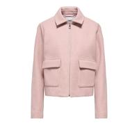 Kurzjacke ONLY "ONLVELA ZIP SHORT JACKET OTW", Damen, Gr. M, misty rose detail:melange, Web, Obermaterial: 92% Polyester, 8% Viskose, meliert, hüftlang, Jacken Kurzjacke (15854820-M)