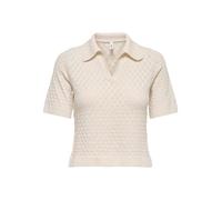 ONLY Strick-Poloshirt in Beige - 34% | Größe XS | Damen Tops