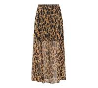 Faltenrock ONLY "ONLASTA - Knöchellanger Rock mit elastischem Bund", Damen, Gr. S (36), schwarz (schwarz aop:warm leo), Jersey, Obermaterial: 100% Polyester, bedruckt, regular fit knöchellang, Röcke,