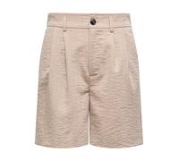 Shorts ONLY "ONLMARSA SOLID SHORTS WVN", Damen, Gr. M (38), N-Gr, beige (safari detail:melange), Web, Obermaterial: 53% Viskose, 35% Polyester, 12% Nylon, meliert, modisch, loose fit knielang, Hosen (