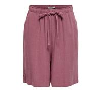 Shorts ONLY "ONLSIESTA MW PULL-UP LIN BL SHORTS NOOS", Damen, Gr. M, N-Gr, rose braun, Jersey, Obermaterial: 80% Viskose, 20% Leinen, unifarben, loose fit kniefrei, Hosen Shorts, loose fit, Jersey, Vi