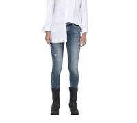 Skinny-fit-Jeans ONLY "ONLBLUSH MID SKIN ANK RW DNM REA593 NOOS" Gr. L (40), Länge 30, blau (special grau denim), Damen, Obermaterial: 92% Baumwolle, 6% Elastomultiester, 2% Elasthan, unifarben, Jeans