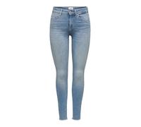 Only Blush Life Mid Waist Skinny Ankle Raw Rea1468 Jeans L Light Blue Denim (Herstellerartikelnummer: 15162363-LightBlueDenim-34-L)
