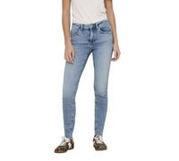 Skinny-fit-Jeans ONLY "ONLBLUSH MID SKIN ANK RW DNM CRO349 NOOS" Gr. XS (34), Länge 32, blau (light medium blau denim), Damen, Denim/Jeans, Obermaterial: 92% Baumwolle, 6% Elastomultiester, 2% Elastha