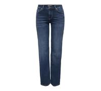 Straight-Jeans ONLY "ONLBLUSH MID STRAIGHT DNM TAI021 NOOS", Damen, Gr. XL (42), Länge 30, blau (dunkelblau denim), Denim/Jeans, Obermaterial: 92% Baumwolle, 6% Elastomultiester, 2% Elasthan, unifarbe