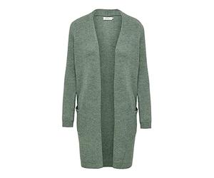 ONLY Female Strickjacke - Damen Cardigan lang Taschen, Farbe:Grün, Größe:M