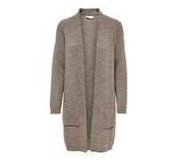 ONLY Female Strickjacke - Damen Cardigan lang Taschen, Farbe:Hellbraun, Größe:M