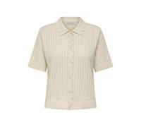 Strickjacke ONLY "ONLELMA POLO S/S CARDIGAN KNT NOOS", Herren, Gr. M, egret, Strick, Obermaterial: 70% Baumwolle, 30% Polyester, unifarben, normal, Strickjacken Strickjacke (78446626-M) egret