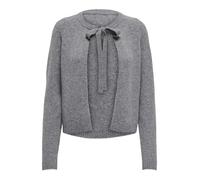 Strickjacke ONLY "ONLJESSIE LS ONE STRING CARDIGA KNT", Damen, Gr. S, medium grau melange, Strick, Obermaterial: 35% Polyester, 30% Nylon, 25% Polyacryl, 7% Wolle, 3% Elasthan, unifarben, normal, Rund