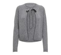 Strickjacke ONLY "ONLJESSIE LS ONE STRING CARDIGA KNT", Damen, Gr. L, medium grau melange, Strick, Obermaterial: 35% Polyester, 30% Nylon, 25% Polyacryl, 7% Wolle, 3% Elasthan, unifarben, normal, Rund
