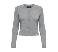 Only Strickjacke ONLKATIA Button-Cardigan Damen Viskose-Mix Rippstrick Ultimate Grau Melange L (40)