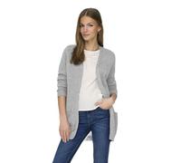 Only Regular Fit Cardigan aus Viskose-Mix Modell 'LESLY' in Hellgrau Melange, Größe M