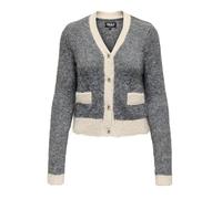 Only Strickjacke MAGGIE LIFE Shaped Fit mit Woll-Anteil Mittelgrau Melange Größe XL