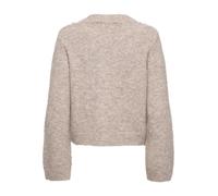 Strickjacke ONLY "ONLMIGGIE LS O-NECK PEARL CARDIGA EX KNT", Damen, Gr. S, malt ball detail:melange, fmop, Strick, Obermaterial: 70% Polyester, 15% Nylon, 8% Polyacryl, 5% Wolle, 2% Elasthan, meliert,