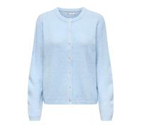 Strickjacke ONLY "ONLSIMONI L/S O-NECK CARDIGAN KNT NOOS", Damen, Gr. XS, cashmere blau detail:melange, Strick, Obermaterial: 74% Polyacryl, 24% Polyester, 2% Elasthan, meliert, relaxed fit hüftlang,