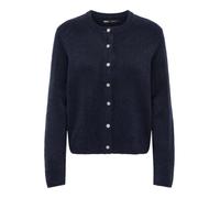 Strickjacke ONLY "ONLSIMONI L/S O-NECK CARDIGAN KNT NOOS", Damen, Gr. XS, blau (night sky), Strick, Obermaterial: 74% Polyacryl, 24% Polyester, 2% Elasthan, unifarben, relaxed fit hüftlang, Rundhals, 