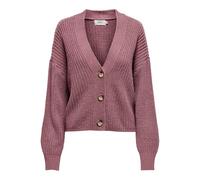 Strickjacke ONLY "ONLCAROL NICE L/S CARDIGAN KNT NOOS", Damen, Gr. M, rosa (nostalgia rose), Strick, Obermaterial: 100% Polyacryl, unifarben, regular fit hüftlang, V-Ausschnitt, Rippbündchen, Strickja
