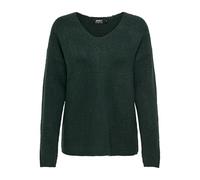 Only Damen Warmer Strickpullover ONLCAMILLA V‑Ausschnitt Langarm meliert Dunkelgrün Gr. M
