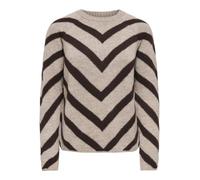 Only Strickpullover ONLELIZA L/S PULLOVER KNT NOOS Damen gestreift Rundhals String Coffee Bean S
