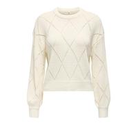 Only Comfort Fit Strickpullover mit Lochstrickmuster Modell 'GEENAS' in Offwhite, Größe XS