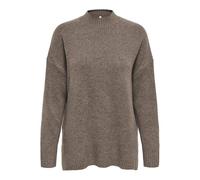 Strickpullover ONLY "ONLHAZEL LS HIGHNECK OVERS PULL KNT NOOS", Damen, Gr. XS, braun lentil detail:melange, Strick, Obermaterial: 93% Polyester, 4% Wolle, 3% Elasthan, meliert, modisch, oversize Po-be