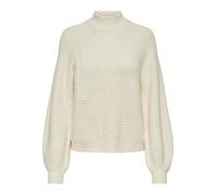 Stehkragenpullover ONLY "ONLKATIA LS DETAIL HIGHNECK CC KNT", Damen, Gr. M, grau (weißcap gray detail:melange), Strick, Obermaterial: 50% Viskose, 27% Nylon, 23% Polyester, meliert, unifarben, regular