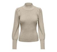 ONLY Basic Strickpullover Puffärmel & hoher Kragen Uni Sweater Langarm Rundhals Stehkragen Shirt ONLKATIA