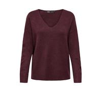 ONLY Damen Strickpullover V-Ausschnitt Sweater Onlrica Life L/S V-Neck Pullo KNT Noos 15224360 ,Zinfandel ,XL