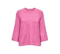 Strickpullover ONLY "ONLSIMONI 3/4 PULLOVER KNT NOOS", Damen, Gr. L, phlox pink detail:melange, Strick, Obermaterial: 74% Polyacryl, 24% Polyester, 2% Elasthan, meliert, regular fit hüftlang, Rundhals