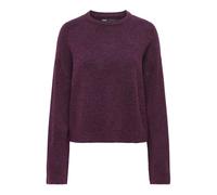 Rundhalspullover ONLY "ONLSIMONI L/S O-NECK PULLOVER KNT NOOS", Damen, Gr. XS, lila (mauve wine detail:melange), Strick, Obermaterial: 74% Polyacryl, 24% Polyester, 2% Elasthan, meliert, regular fit n