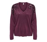 ONLY Onlstarry Ls Sequin Boxy V-Neck KNT