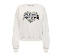 Sweatshirt ONLY "ONLLAUREN L/S LEO O-NECK CC SWT", Damen, Gr. L, birch print:amour, lau leo, Sweatware, Obermaterial: 60% Baumwolle, 40% Polyester, regular fit hüftlang, Rundhals, Rippbündchen, Sweats