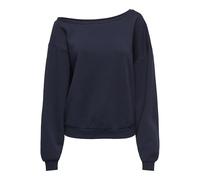 Sweatshirt ONLY "ONLRHINA L/S ONE SHOULDER NOOS SWT", Damen, Gr. L, night sky, Sweatware, Obermaterial: 60% Baumwolle, 40% Polyester, unifarben, oversize normal, tiefer Rundhals, Sweatshirts Sweatshir